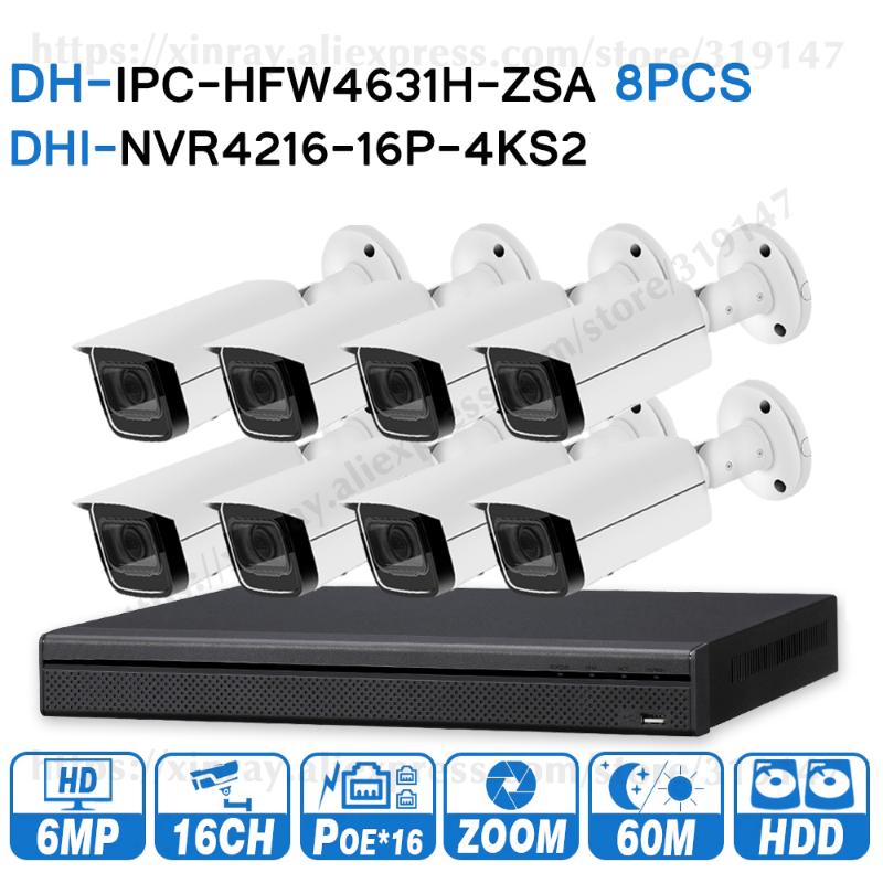 Dahua 6MP 16+8 Security CCTV System 8PCS 6MP Zoom IP Camera IPC-HFW4631H-ZSA & 16POE 4K NVR NVR4216-16P-4KS2 Surveillance System
Dahua 6MP 16+8 Security CCTV System 8PCS 6MP Zoom IP Camera IPC-HFW4631H-ZSA & 16POE 4K NVR NVR4216-16P-4KS2 Surveillance System