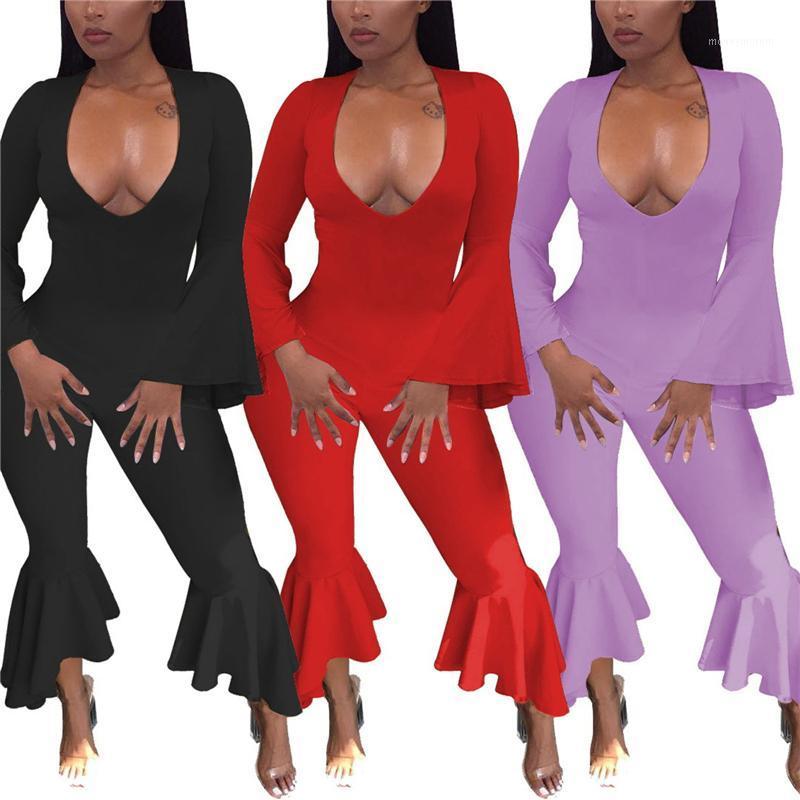 2020 Women Jumpsuits Plus Size Solid Color Deep V Neck Long Sleeve Flared Hem Bodycon Playsuits One Piece Romper Ladies Jumpsuit1, As photo shows
2020 Women Jumpsuits Plus Size Solid Color Deep V Neck Long Sleeve Flared Hem Bodycon Playsuits One Piece Romper Ladies Jumpsuit1, As photo shows