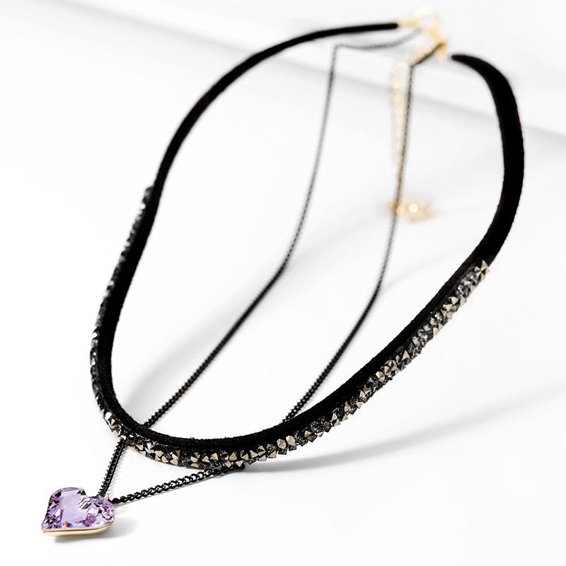 Duotang Romantic Temperament Heart Love Pendant Purpld Crystal Necklace Clavicle Chain Female Chokers Necklace For Women Gift
Duotang Romantic Temperament Heart Love Pendant Purpld Crystal Necklace Clavicle Chain Female Chokers Necklace For Women Gift