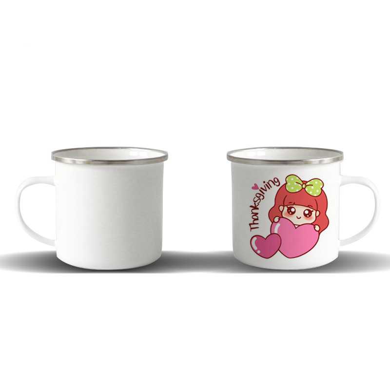 DIY Sublimation Enamel Coffee Camping Mug 12oz Steel Mug Durable Travel Enamel Beverage Mugs Nostalgic sea shipping LLA212, White
DIY Sublimation Enamel Coffee Camping Mug 12oz Steel Mug Durable Travel Enamel Beverage Mugs Nostalgic sea shipping LLA212, White