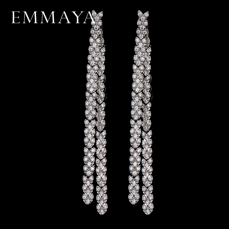 EMMAYA Luxury Crystal Cz Beads Long Earrings Statement Jewelry Fashion Brand Shinning Wedding Earrings for Women
EMMAYA Luxury Crystal Cz Beads Long Earrings Statement Jewelry Fashion Brand Shinning Wedding Earrings for Women