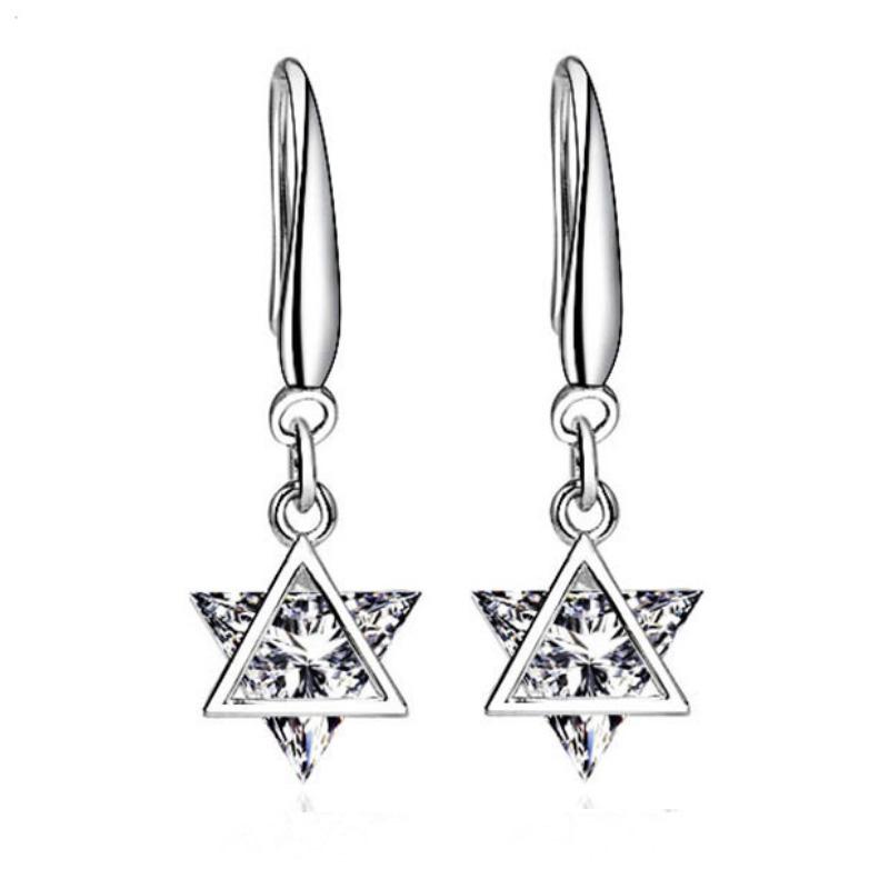 New Trendy Silver Color Clear Crystal Stud Earrings Zirconia Geometric Triangles Dangle Simple Earrings For Women Jewelry
New Trendy Silver Color Clear Crystal Stud Earrings Zirconia Geometric Triangles Dangle Simple Earrings For Women Jewelry