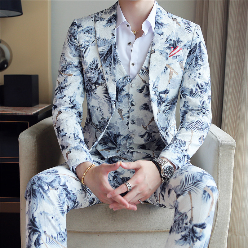 Wedding Prom Floral Suits Men Fashion Mens 3 Piece Slim Groom Suits Black and White Printed Tuxedo for Men Jacket+Vest+Pants, Burgundy
Wedding Prom Floral Suits Men Fashion Mens 3 Piece Slim Groom Suits Black and White Printed Tuxedo for Men Jacket+Vest+Pants, Burgundy