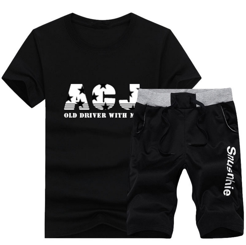 12 Colors M4XL Teenagers Set Men Summer Clothing Set Fashion Casual ONeck Male T ShirtShorts Clothes Set Tracksuits T200604