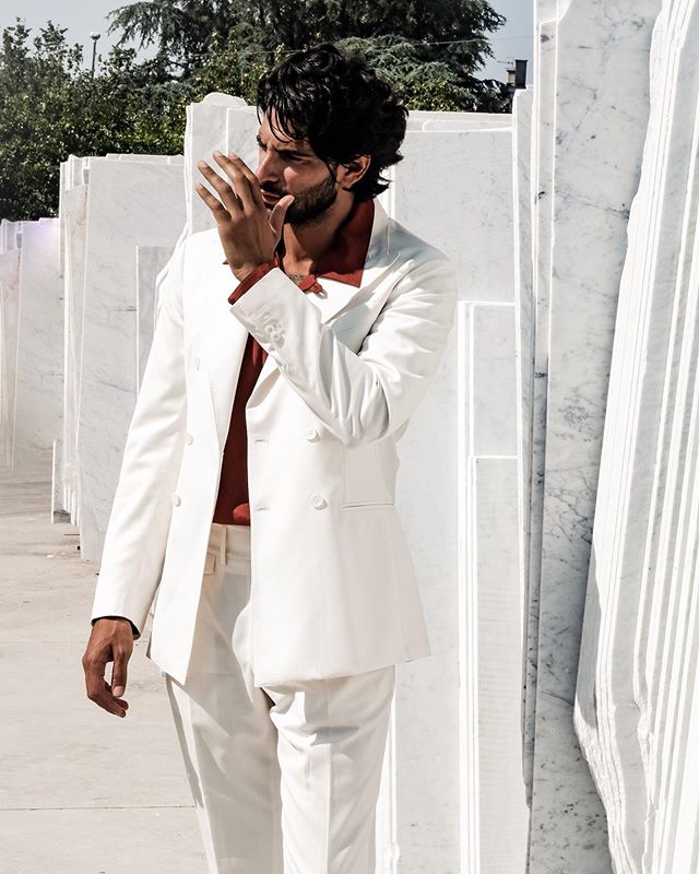 2021 White Best Man Wedding Tuxedos Handsome Two Button Peaked Lapel Groom Groomsmen Prom Party Blazer Jacket(jacket+pants)