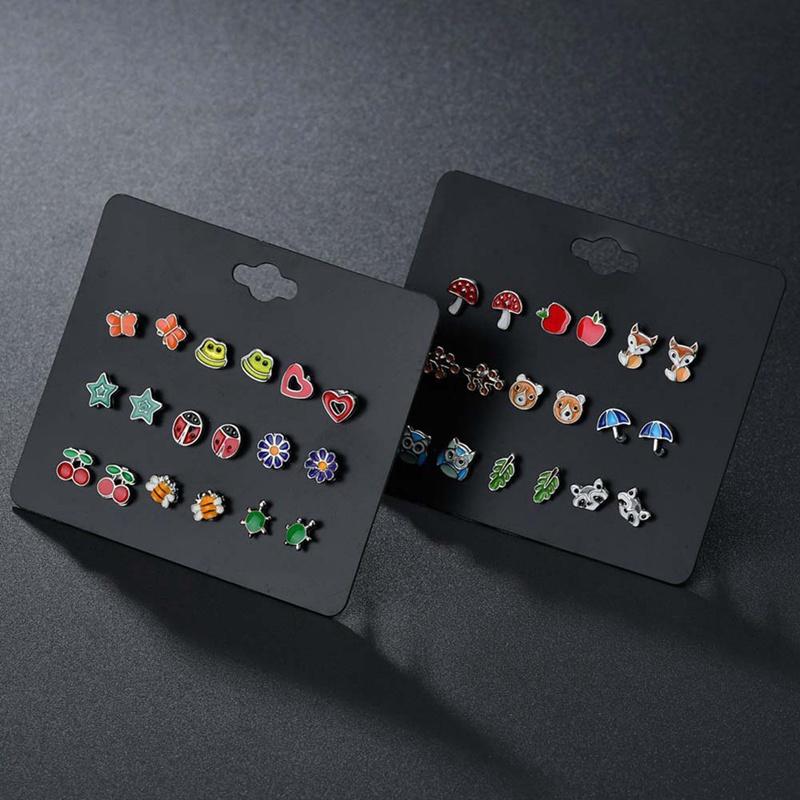 9 Pairs/Lot Cute Mini Animal Fruit Frog Flower Metal Stud Earrings Set For Girls Women Ear Jewelry Gift
9 Pairs/Lot Cute Mini Animal Fruit Frog Flower Metal Stud Earrings Set For Girls Women Ear Jewelry Gift