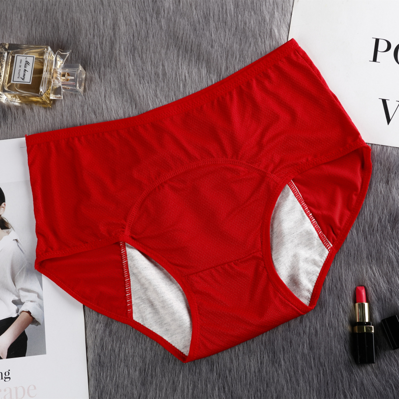 3pcs/lot L-6XL Physiological Panties Solid Color Lady Briefs Plus Size Women Menstrual Underwear Soft High Quality Underpants 30 201112