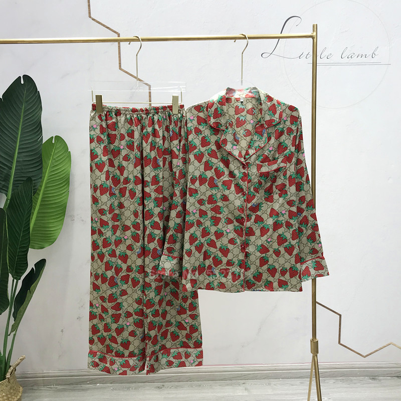 2PCs Pajamas Set for Women Casual Sleepwear Silk Comfortable Top Trousers Clothing Suit Smooth Home Lounge Wear Pyjamas PJs 210203