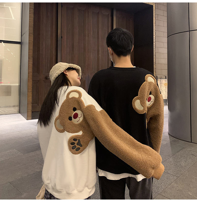 Oversized Hoodie Couple Sweatshirt Autumn Winter Lamb Wool Embroidery Cute Bear Korean Tops loose Kawaii sweatshirts and Hoodies Q0116, Black
Oversized Hoodie Couple Sweatshirt Autumn Winter Lamb Wool Embroidery Cute Bear Korean Tops loose Kawaii sweatshirts and Hoodies Q0116, Black