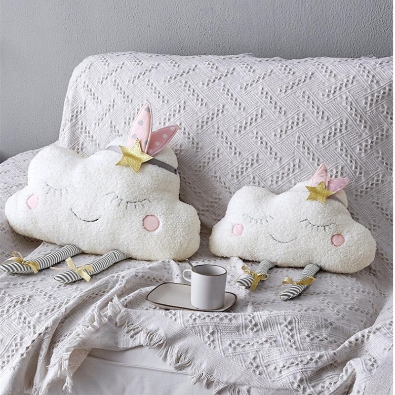 Baby Pillow Decorate Cloud Kids Baby Room Decor Cushion Cover Infant Cloud Plush Doll Toys Throw Pillow Baby Room Decoration LJ201014