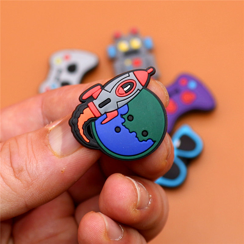 1pcs Cartoon UFO PVC shoe charms shoe accessories DIY shoe decoration kids favor kawaii cute X-mas gift