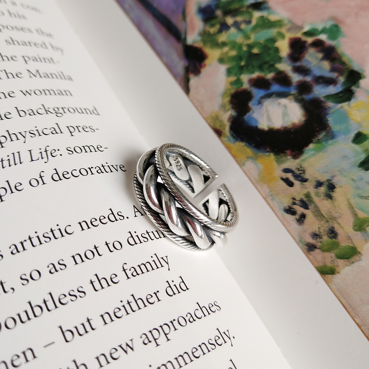 New minimalism 925 sterling silver handmade vintage jewelry European antique silver designer twistedwire adjustable rings gift for women