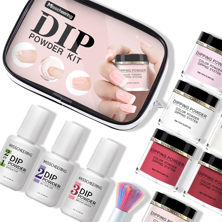 Nail Glitter 10pcs Dipping Powder Set French White Nude Pink Dip Pigment For Manicure Art Decorations Accessories