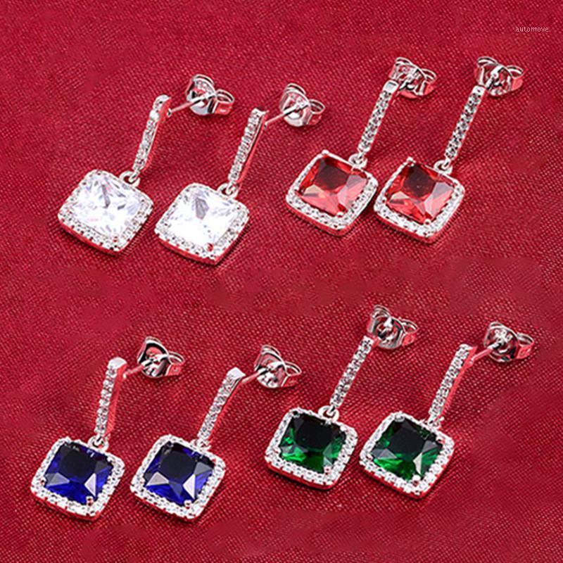 925 Sterling Silver Dangle Drop long Earring for women girl blue green red wedding Christmas gifts lover wholesale Jewelry e5051
925 Sterling Silver Dangle Drop long Earring for women girl blue green red wedding Christmas gifts lover wholesale Jewelry e5051