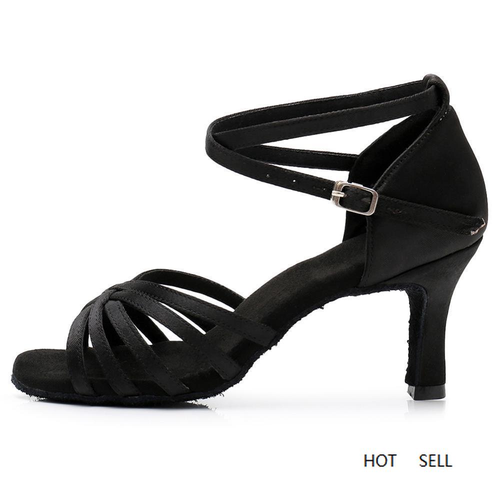 Ballroom Professional Latin Dance Shoes for Women/Girls Tango&Salsa High Heeled Indoor Dancing Satin/PU