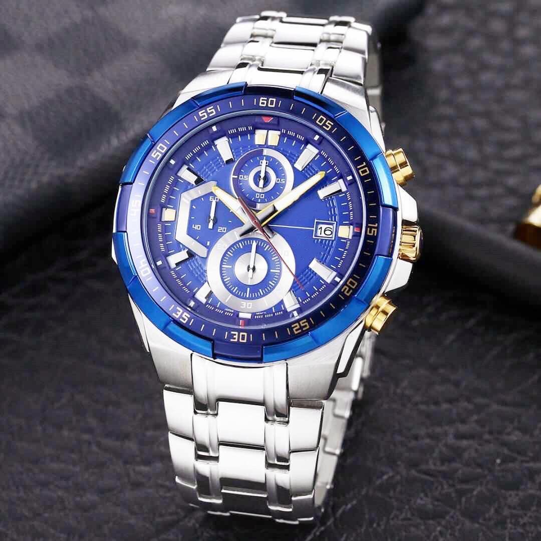 Hot selling EFR-539 sports casual men's watch iced out watch Japanese movement all functions can be operated
Hot selling EFR-539 sports casual men's watch iced out watch Japanese movement all functions can be operated