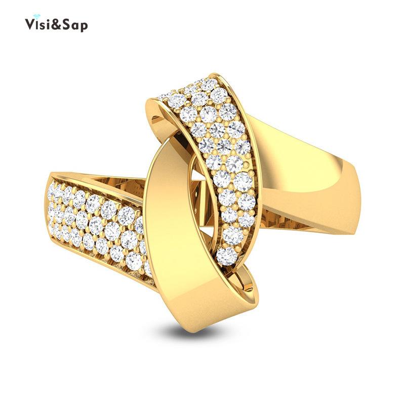 Visisap Creative Unique Knot Modelling Rings for Women Yellow Gold Color Zircon Inlaid Zircon Fashion Jewelry Factory B2355
Visisap Creative Unique Knot Modelling Rings for Women Yellow Gold Color Zircon Inlaid Zircon Fashion Jewelry Factory B2355