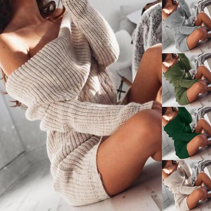 Casual Dresses 2022 Women Sexy Autumn Winter Solid Color Off-Shoulder Long Sleeve Slim Mini Dress Knitted Sweater Robe Vestidos S-3XL, Black;gray
Casual Dresses 2022 Women Sexy Autumn Winter Solid Color Off-Shoulder Long Sleeve Slim Mini Dress Knitted Sweater Robe Vestidos S-3XL, Black;gray