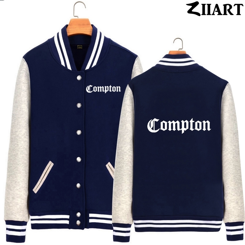 Compton Gothic font Hip Hop Rap Couple Clothes Man Boys Full Zip Autumn Winter Fleece Baseball jackets ZIIART 201118Z