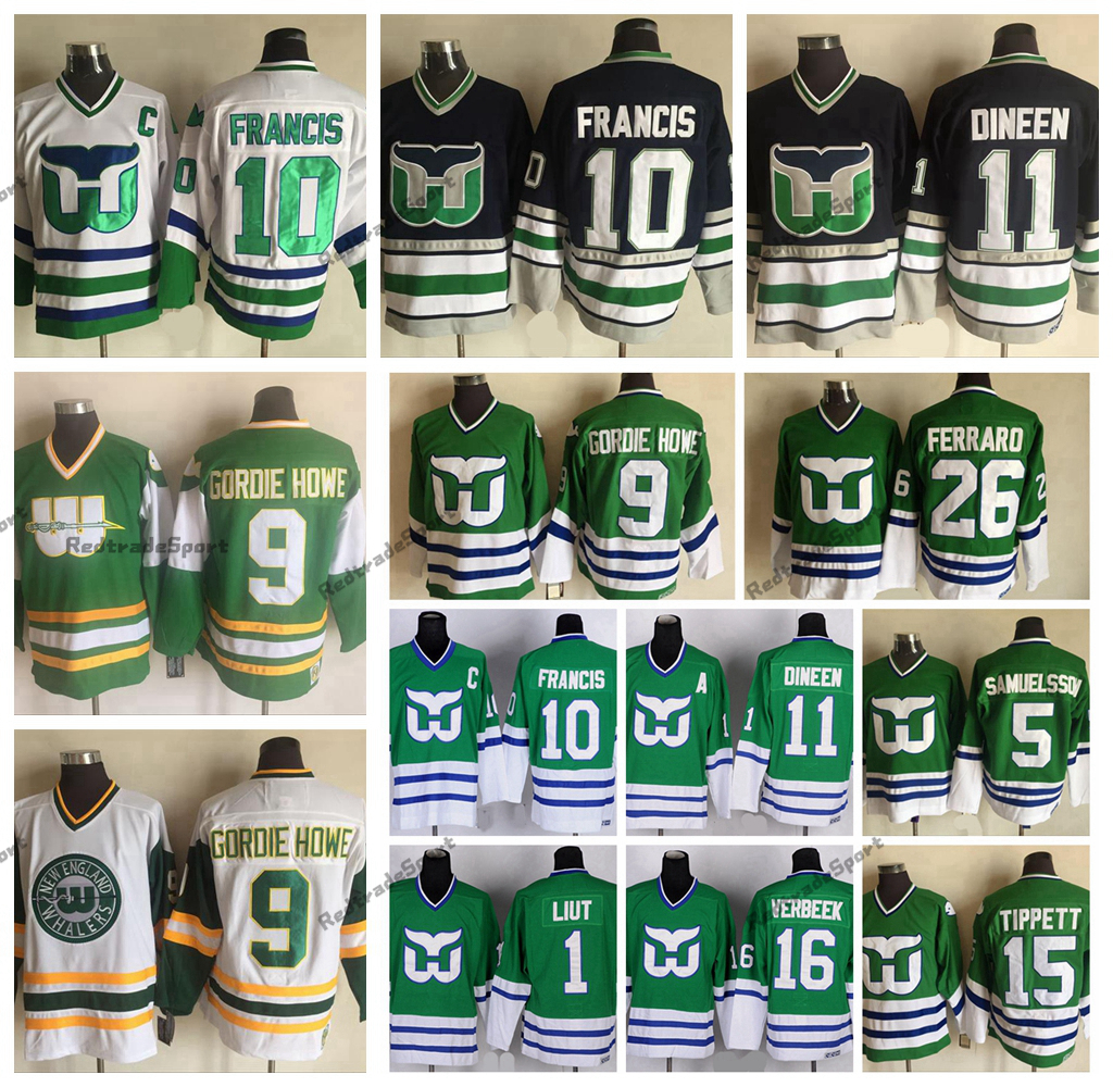Mens Vintage Hartford Whalers 10 Ron Francis Hockey Jerseys 9 GORDIE HOWE 26 Ray Ferraro 5 Samuelsson 16 Pat Verbeek 11 Kevin Dineen 1 Mike Liut 15 DAVE TIPPETT Jersey, Green 5
Mens Vintage Hartford Whalers 10 Ron Francis Hockey Jerseys 9 GORDIE HOWE 26 Ray Ferraro 5 Samuelsson 16 Pat Verbeek 11 Kevin Dineen 1 Mike Liut 15 DAVE TIPPETT Jersey, Green 5