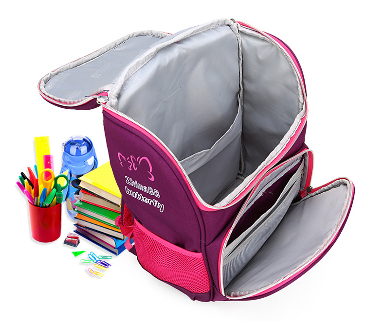Children School Bags Set For Girls Boys Orthopedic Backpack Cartoon Butterfly Car School Bag Kids Satchel Knapsack Mochila LJ201225