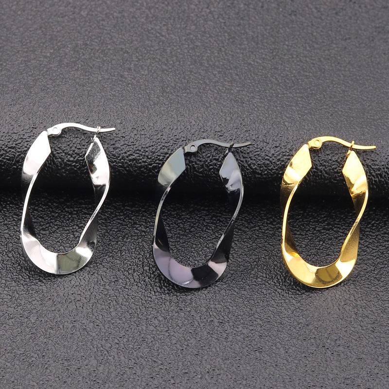 Stud Hip Hop Piercing 316L Stainless Steel Anti Allergy Earrings Flat Oval Distortion Rock Earring For Women Girl Ear Jewelry 35 40mm
Stud Hip Hop Piercing 316L Stainless Steel Anti Allergy Earrings Flat Oval Distortion Rock Earring For Women Girl Ear Jewelry 35 40mm