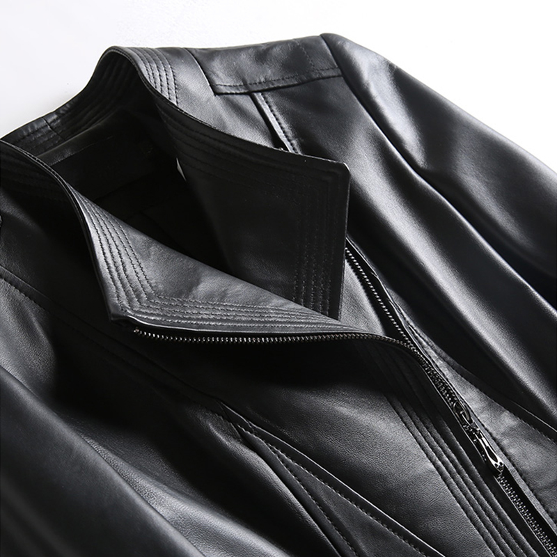 Nerazzurri High quality black short faux leather biker jacket women long sleeve women fashion plus size coats women 3xl-7xl 201030