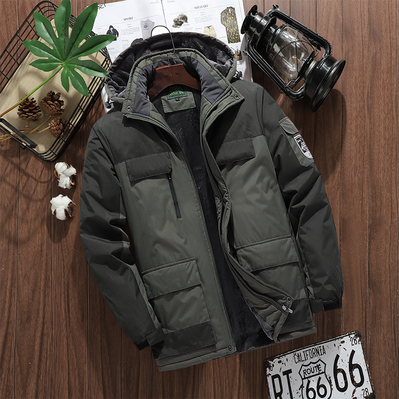 Men Winter Thicken Outdoor Hiking Jacket Fashion Warm Cotton Coat Men Climbing Windbreaker Jacket Windproof Waterproof Coat 201127