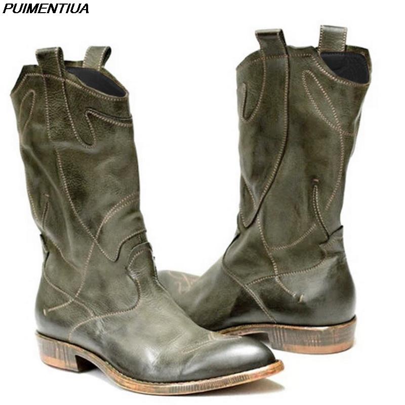 PUIMENTIUA Women Western Boots Winter Mid Tube Knight Lady Retro Rome Slip-On High Heel Leather Shoes Cowboy botas Mujer, Brown
PUIMENTIUA Women Western Boots Winter Mid Tube Knight Lady Retro Rome Slip-On High Heel Leather Shoes Cowboy botas Mujer, Brown