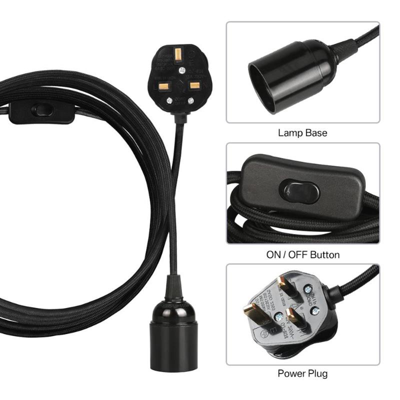 Pendant Lamps Lights E27 Lamp Bases 2/3/4M Power Cord Cable UK Plug Hanging Adapter W/ Switch Wire For Socket Holder
Pendant Lamps Lights E27 Lamp Bases 2/3/4M Power Cord Cable UK Plug Hanging Adapter W/ Switch Wire For Socket Holder