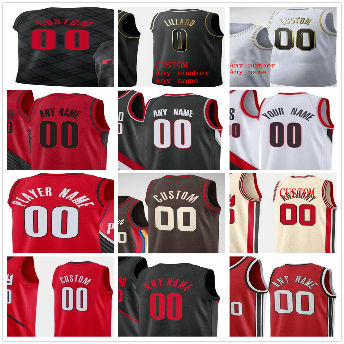 Custom Printed Damian 0 Lillard CJ 3 McCollum Jusuf 27 Nurkic Carmelo 00 Anthony 33 Covington Men Woman Kids Portland Trail Blazers Jerseys, Black;red
Custom Printed Damian 0 Lillard CJ 3 McCollum Jusuf 27 Nurkic Carmelo 00 Anthony 33 Covington Men Woman Kids Portland Trail Blazers Jerseys, Black;red