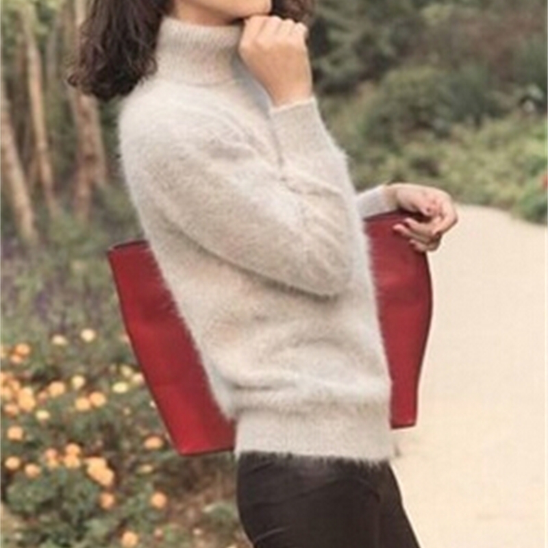 Knitted Real Mink Cashmere Pullovers Turtleneck Natural Pure Mink Cashmere Sweaters Top Rated Wholesale FP962 201201