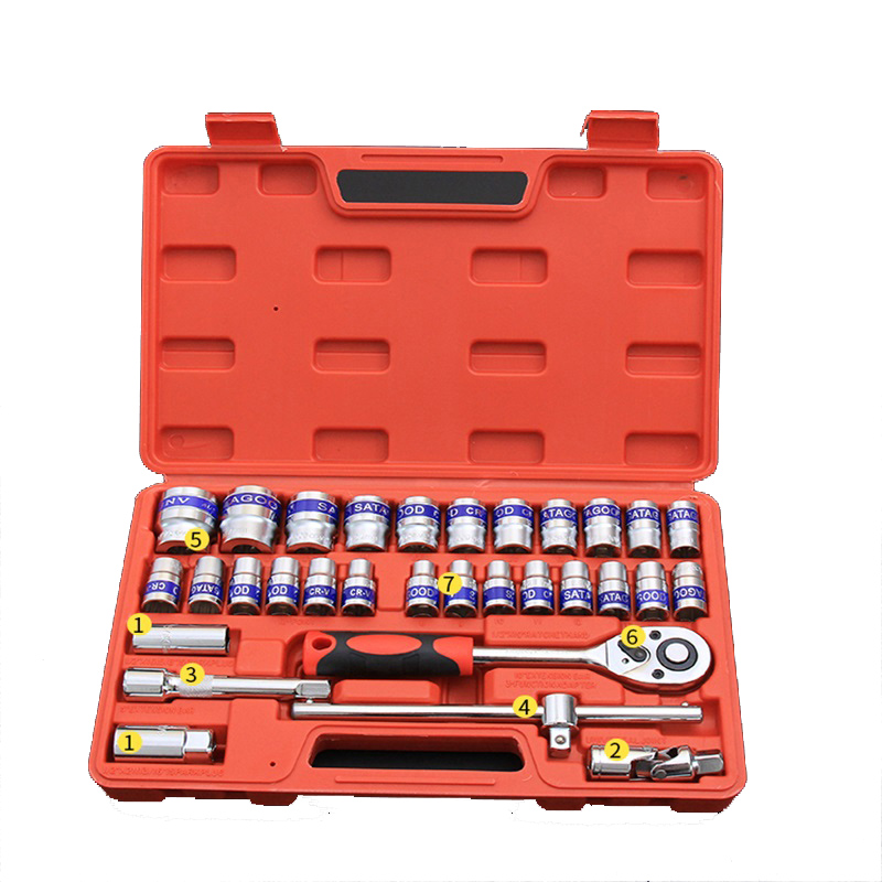 32 Pieces Sleeve Set Auto Repair Toolbox Sleeve Ratchet Wrench Set Auto Repair Kit Professional Car
32 Pieces Sleeve Set Auto Repair Toolbox Sleeve Ratchet Wrench Set Auto Repair Kit Professional Car