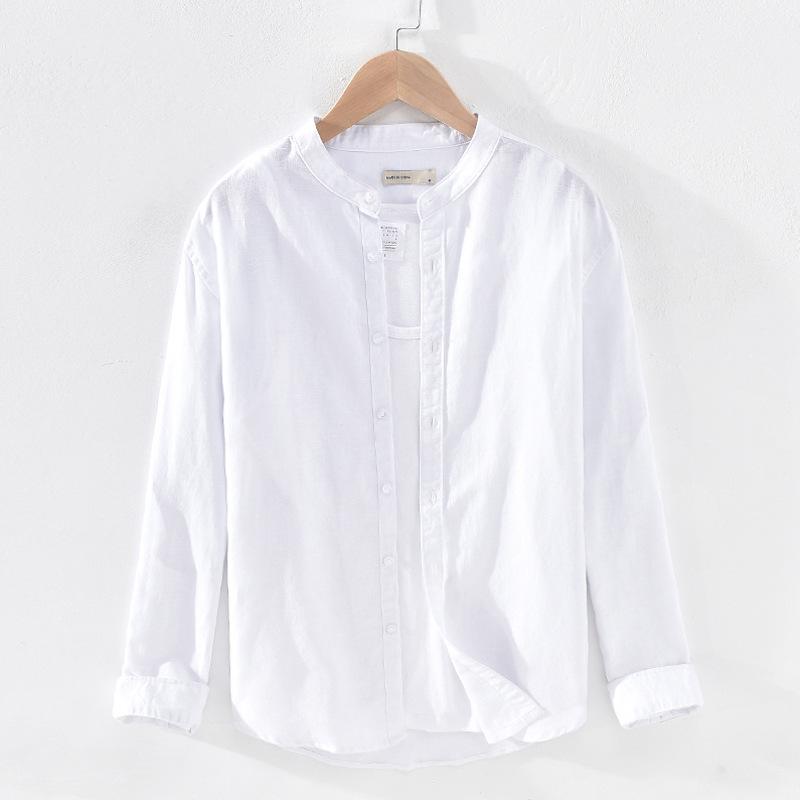Men Spring Fashion Japan Style Harajuku Solid Color Stand Collar Long Sleeve Cotton Linen Shirt Male Casual Blouses, White
Men Spring Fashion Japan Style Harajuku Solid Color Stand Collar Long Sleeve Cotton Linen Shirt Male Casual Blouses, White
