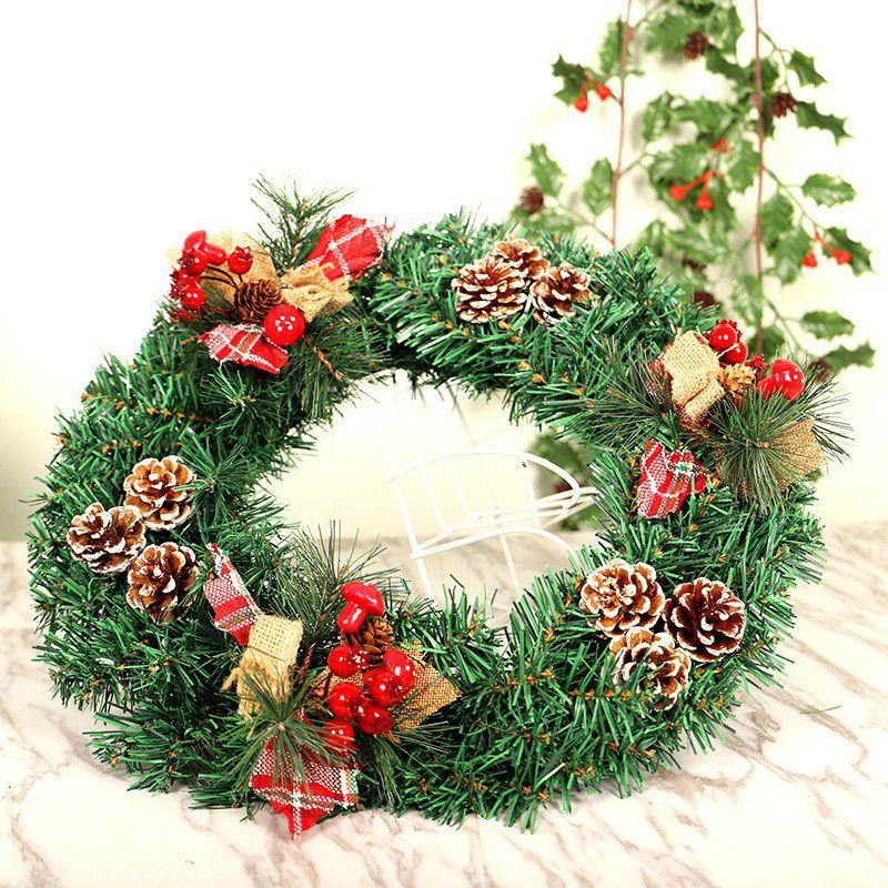 Christmas Decoration Green PVC Artificial Garland Holiday Party Home Decoration Simulation Garland Wreath With Lamp, Without lamp
Christmas Decoration Green PVC Artificial Garland Holiday Party Home Decoration Simulation Garland Wreath With Lamp, Without lamp