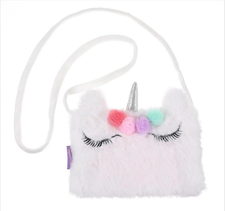 Unicorn Stuffed Cartoon Coin Purse Bag Kid Kindergarten Girl Cosmetic Bag Beach Cross Body Storage Cute Makeup Bag