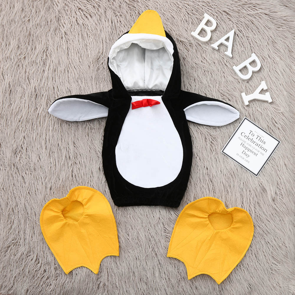 Baby Boys Girls Carnival Halloween Costume Romper Kids Clothes Set Toddler Cosplay Penguin Jumpsuits Infant Cute Clothes #LR1 201127