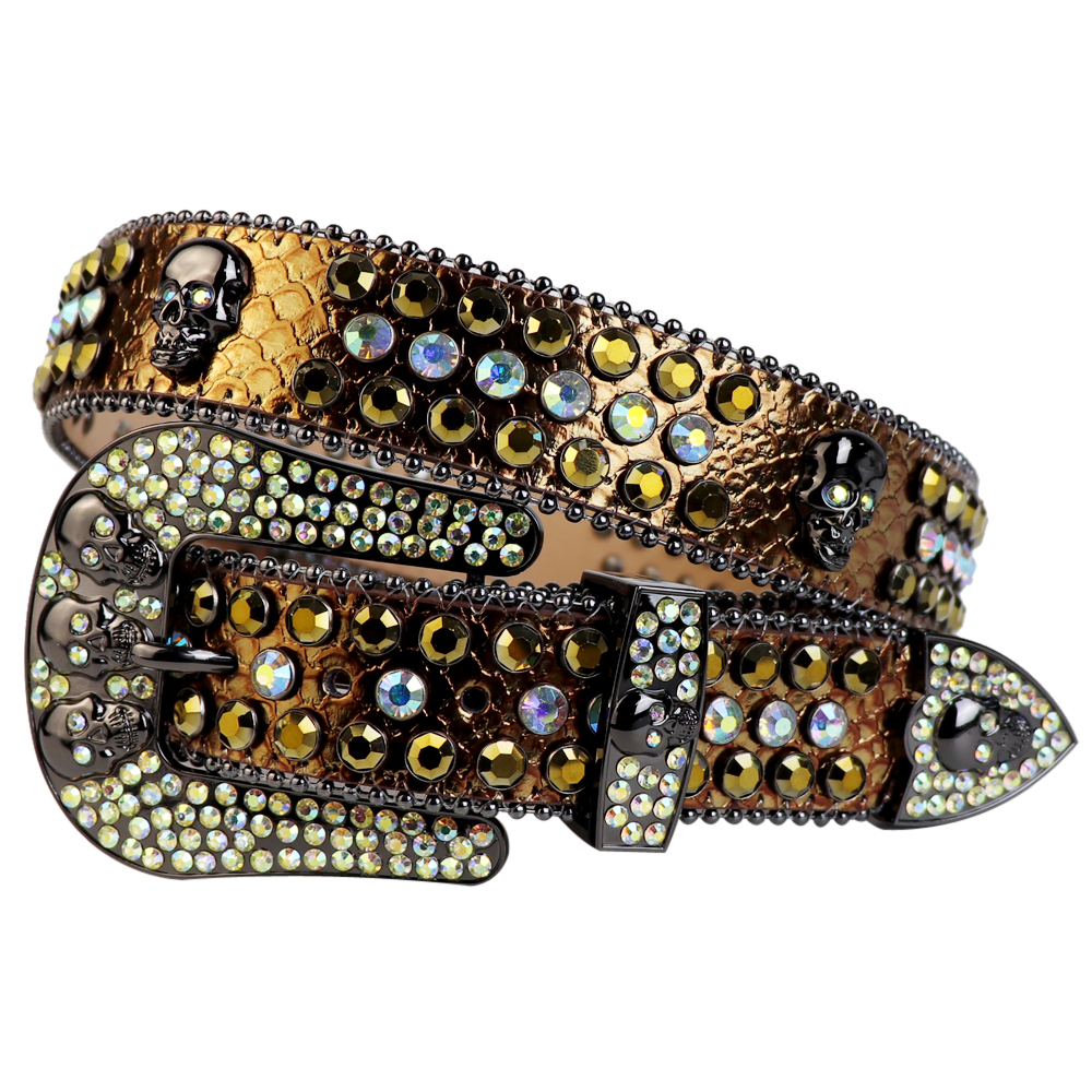 Western Cowboy Bling Crystal AB&Gold Swarovski Crystal Belt Gold Snakeskin Leather Rhinestone Belt Removable Buckle for Men
Western Cowboy Bling Crystal AB&Gold Swarovski Crystal Belt Gold Snakeskin Leather Rhinestone Belt Removable Buckle for Men