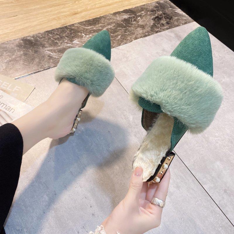 Mules Shoes Women Fashion Winter Fluffy Slippers Woman Outdoor Casual Shoes Female Fuzzy Slippers Ladies Home Women Slides, Green
Mules Shoes Women Fashion Winter Fluffy Slippers Woman Outdoor Casual Shoes Female Fuzzy Slippers Ladies Home Women Slides, Green