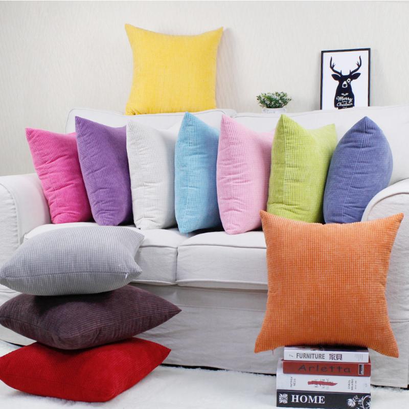 

Jacquard Corduroy Pillow Case Square Little Corn Kernels Pillow Cover Home Decor Bedding Waist Cushion Cover for Sofa Bed, Orange