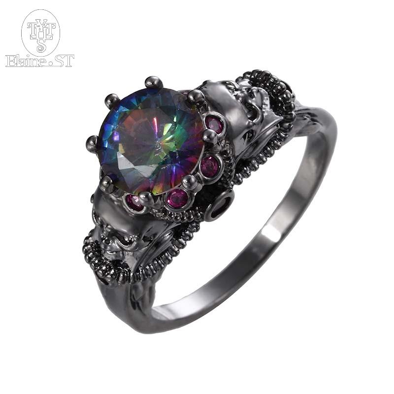 Vintage Punk Gothic Skull Rings Black Gold Filled Jewelry Women Men's ring men jewelery Multicolor Cubic Zircon Skeleton Ring
Vintage Punk Gothic Skull Rings Black Gold Filled Jewelry Women Men's ring men jewelery Multicolor Cubic Zircon Skeleton Ring