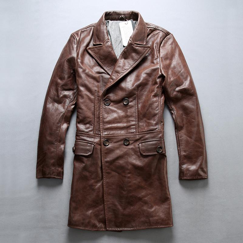 2020 Men's X-Long Genuine Lenther Jacket Brand Vintage Double Breasted Slim Fit Jacket Motorcycle Large Size Coat, Brown
2020 Men's X-Long Genuine Lenther Jacket Brand Vintage Double Breasted Slim Fit Jacket Motorcycle Large Size Coat, Brown