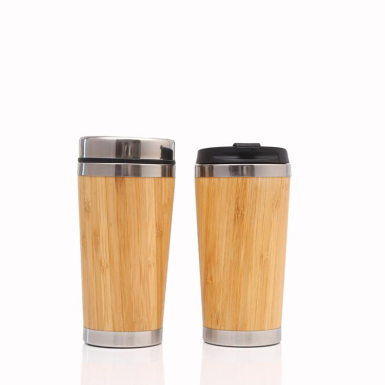 

DHL 16oz Bamboo Eco Friendly Tumblers 304 Stainless Steel Inner Water Bottle Travel Mugs Cups Reuseable For Coffee Tea with lid, Multi-color