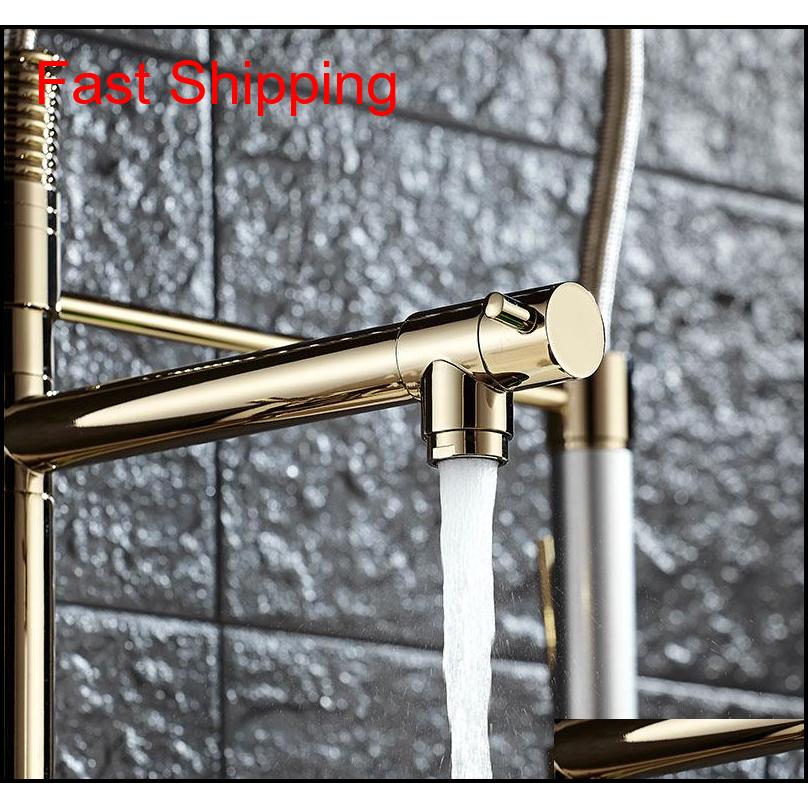 Luxury Gold Color Kitchen Faucet Tap Two Swivel Spouts Extensible Spring Mixer Tap Pull Out Down Kitchen Sin qylQym bde_luck
Luxury Gold Color Kitchen Faucet Tap Two Swivel Spouts Extensible Spring Mixer Tap Pull Out Down Kitchen Sin qylQym bde_luck