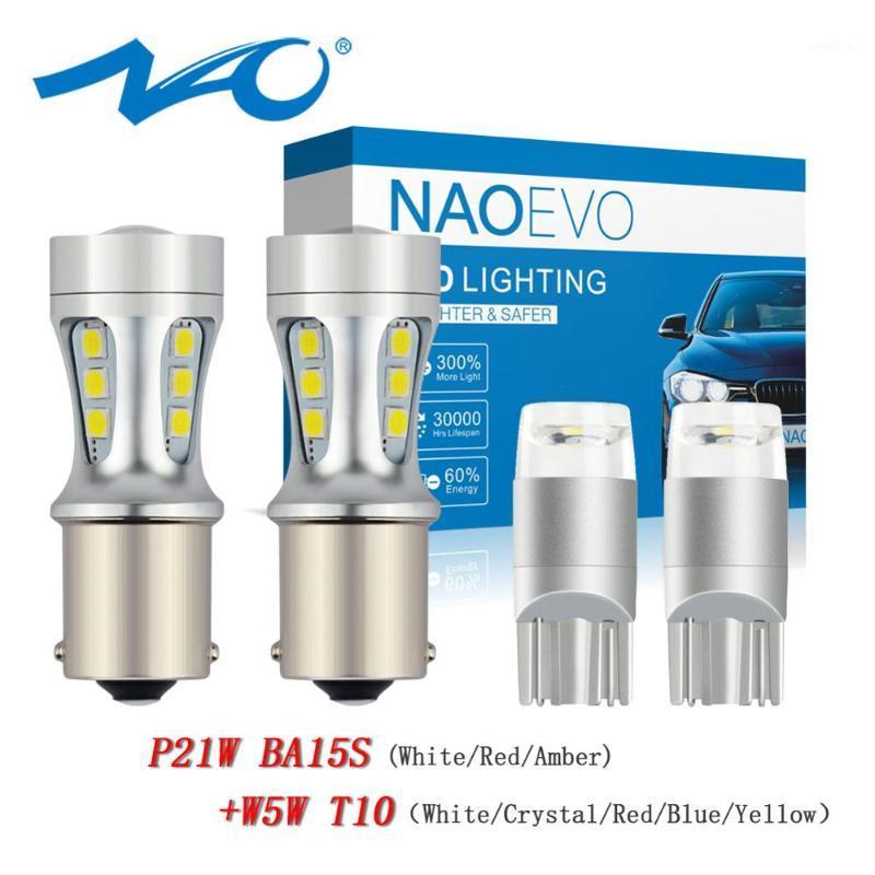 

NAO T10 LED Car W5W P21W 1300Lm 5W 1156 BA15S White DRL Bulb 194 Interior light 3030 Chips 12V 1156 Auto Amber Turn Signal Lamp1, As pic
