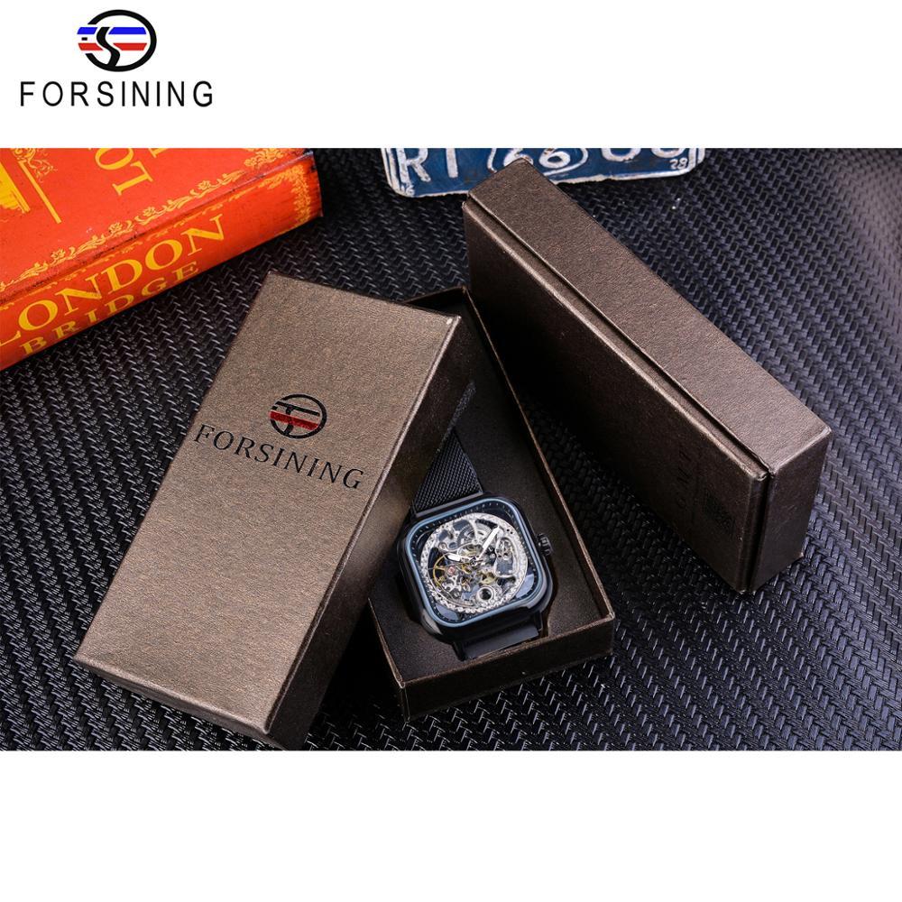 Forsining Retro Men Mechanical Watches Automatic Black Square Case Steampunk Mesh Stainless Steel Strap Dress Watch Reloj Hombre, Coffee
Forsining Retro Men Mechanical Watches Automatic Black Square Case Steampunk Mesh Stainless Steel Strap Dress Watch Reloj Hombre, Coffee