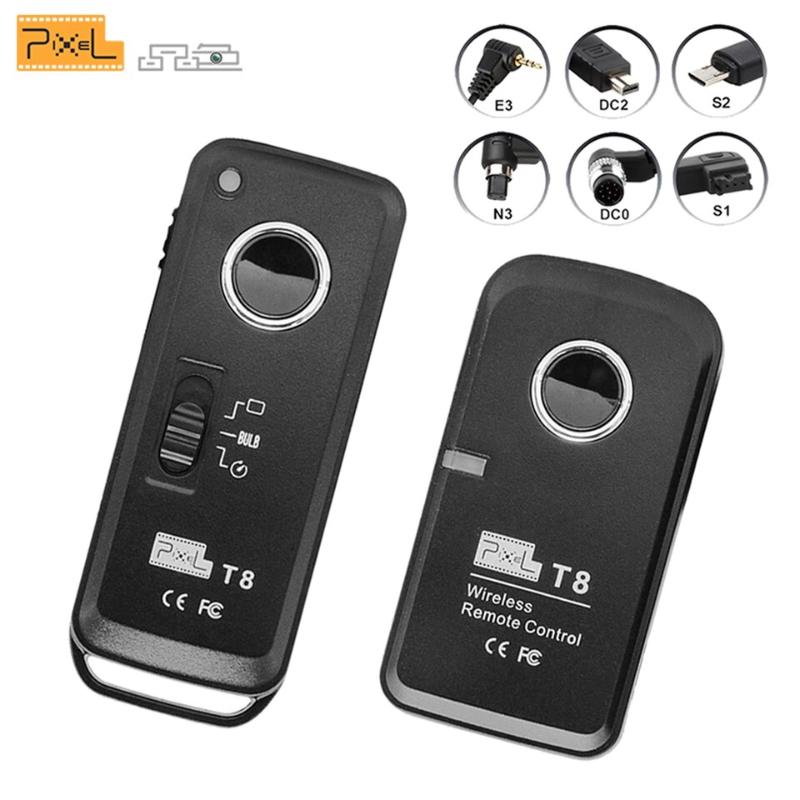 Pixel T8 Wireless Shutter Release Remote Control 2.4GHz FSK 16 Channels 320ft/100m For DSLR Camera 
Pixel T8 Wireless Shutter Release Remote Control 2.4GHz FSK 16 Channels 320ft/100m For DSLR Camera