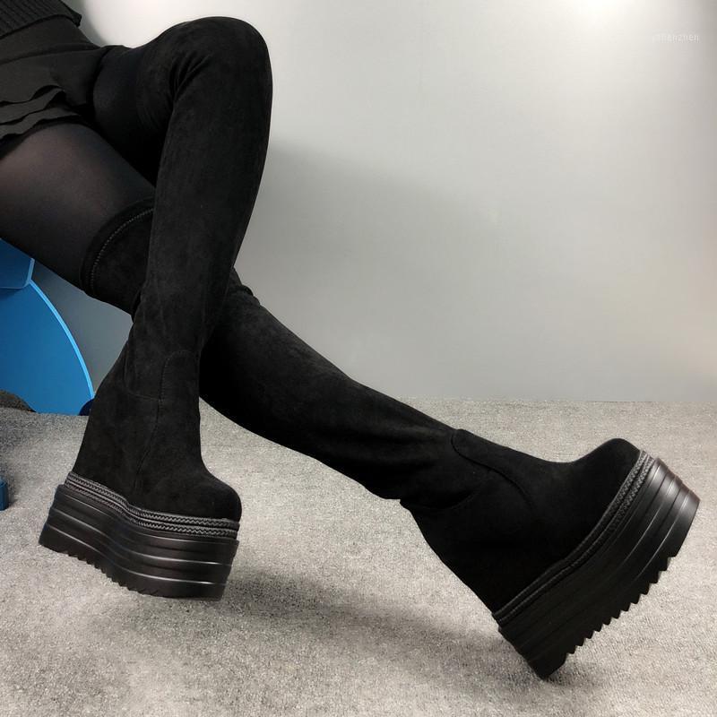 Boots Long 2021 Super High Heel Women's 13cm Wedges Tube Thick Sole Within Increased Over-the-Knee1, 01
Boots Long 2021 Super High Heel Women's 13cm Wedges Tube Thick Sole Within Increased Over-the-Knee1, 01