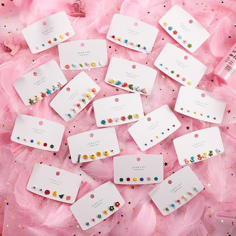 Korean Cute Colorful Flower Animals Stud Earrings Set Fashion Geometric Letter For Women Summer Holiday Jewelry Oorbellen 2021
Korean Cute Colorful Flower Animals Stud Earrings Set Fashion Geometric Letter For Women Summer Holiday Jewelry Oorbellen 2021