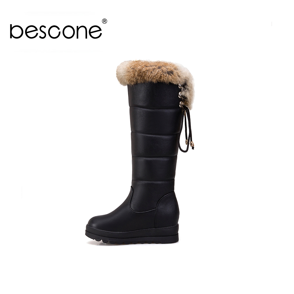 BESCONE Women Knee-High Boots Comfortable Warm Round Toe Med Heel Shoes Winter Handmade Lace-Up Microfiber Ladies Boots BM192, Black
BESCONE Women Knee-High Boots Comfortable Warm Round Toe Med Heel Shoes Winter Handmade Lace-Up Microfiber Ladies Boots BM192, Black